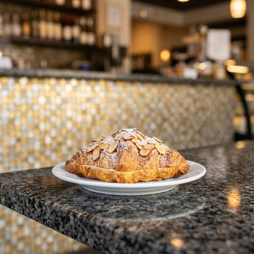 Almond Croissant served at Allure Cafe Perth counter