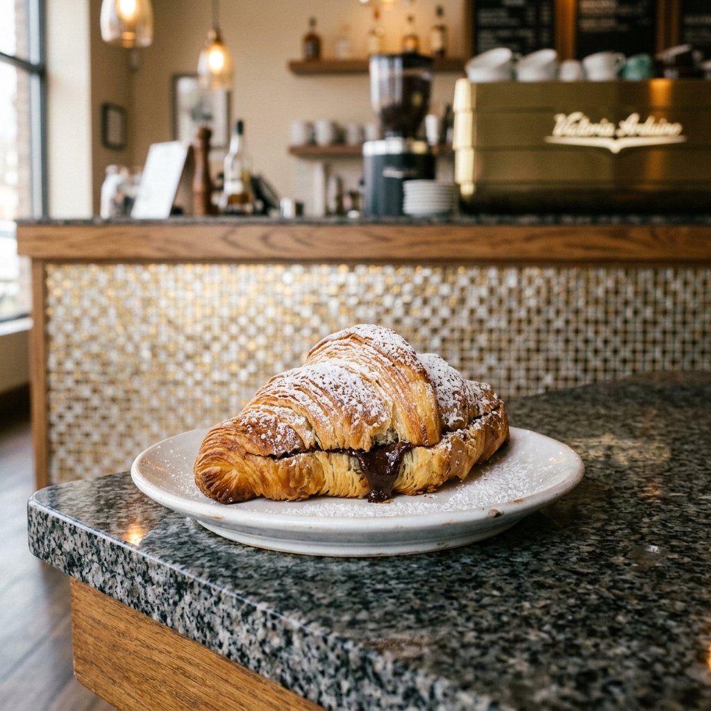 Chocolate Croissant served at Allure Cafe Perth counter
