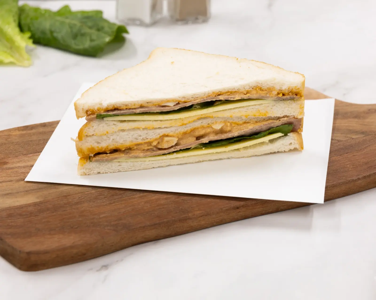 Egg Mayo, Turkey Bacon, Cheese & Lettuce Sandwich