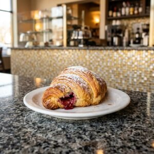 Raspberry Croissant served at Allure Cafe Perth counter
