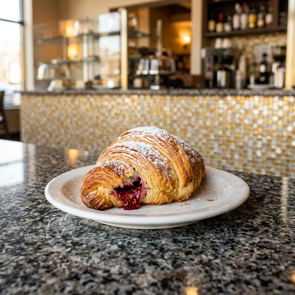 Raspberry Croissant served at Allure Cafe Perth counter